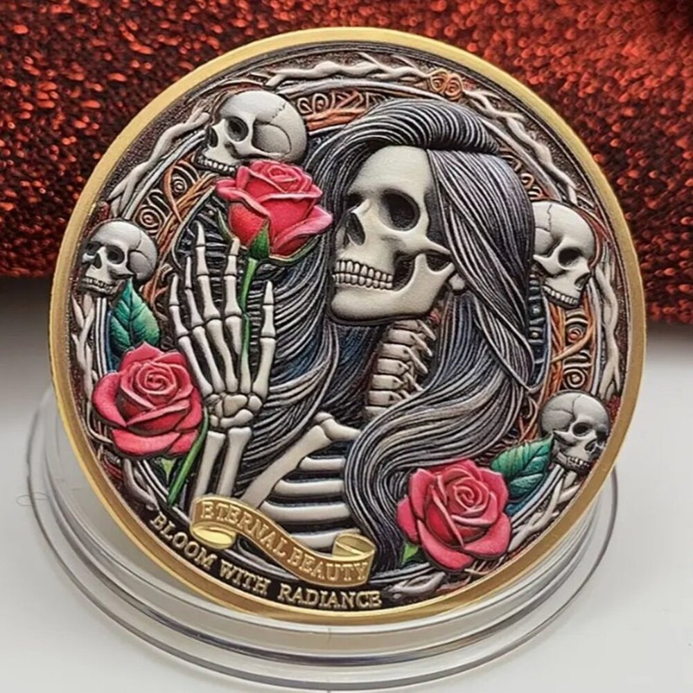 “Eternal Beauty” Skull & Roses Souvenir-coin